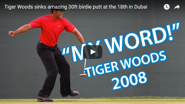 WATCH: Tiger sinks monster putt to win in Dubai